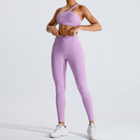 One-Shoulder Yoga Set with High-Waist Leggings