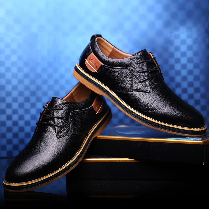 Low Cut Lace Up Casual Leather Shoes