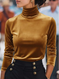 Velvet Turtleneck Base Layer Top