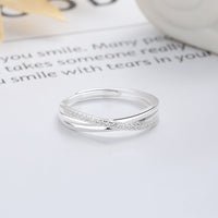 S925 Sterling Silver Line Design Simple All-Match Ring