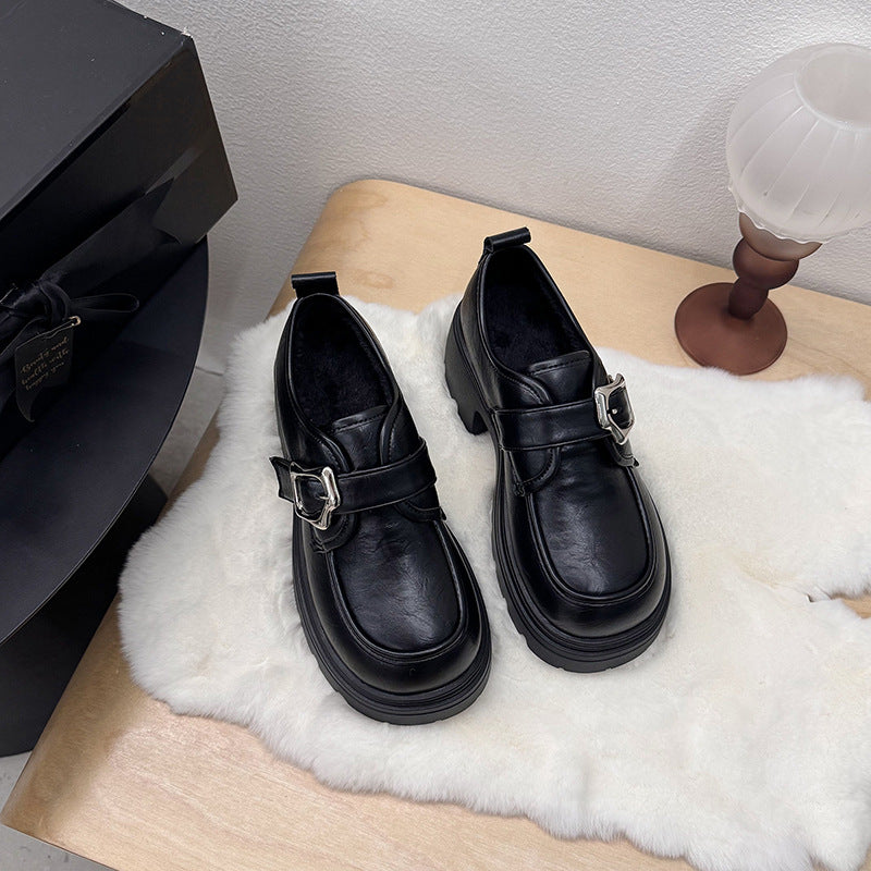 Thick-soled Height-increasing Leather Shoes