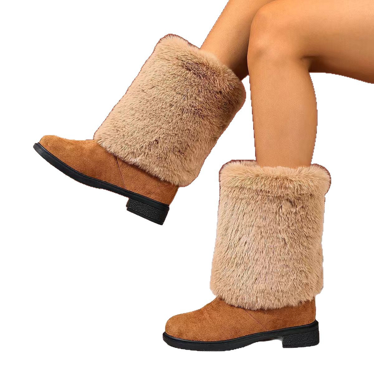 Chunky Heeled Snow Boots