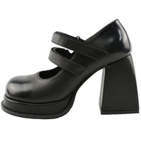 French High Heel Flat Mary Jane Shoes