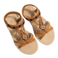 Large-Size Flat Beaded Sandals