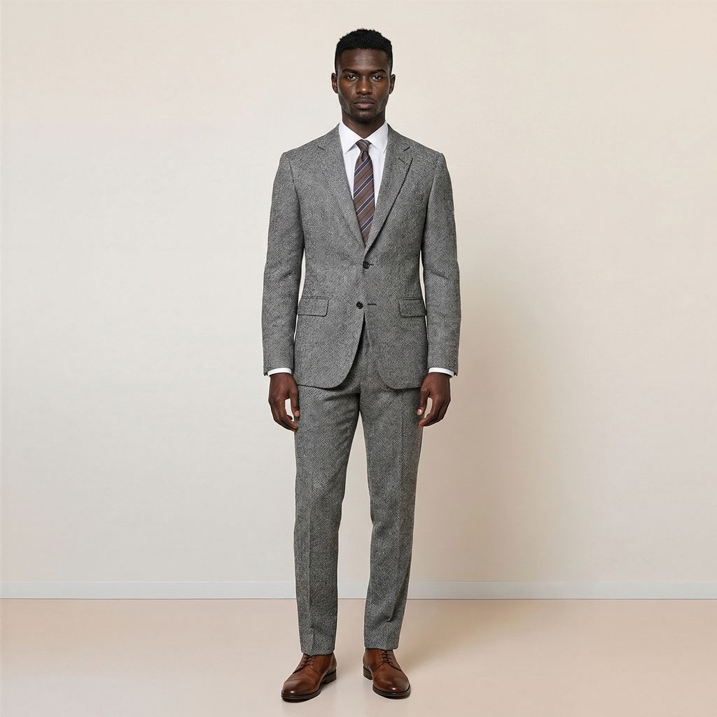 Herringbone Single-breasted Slim Sui