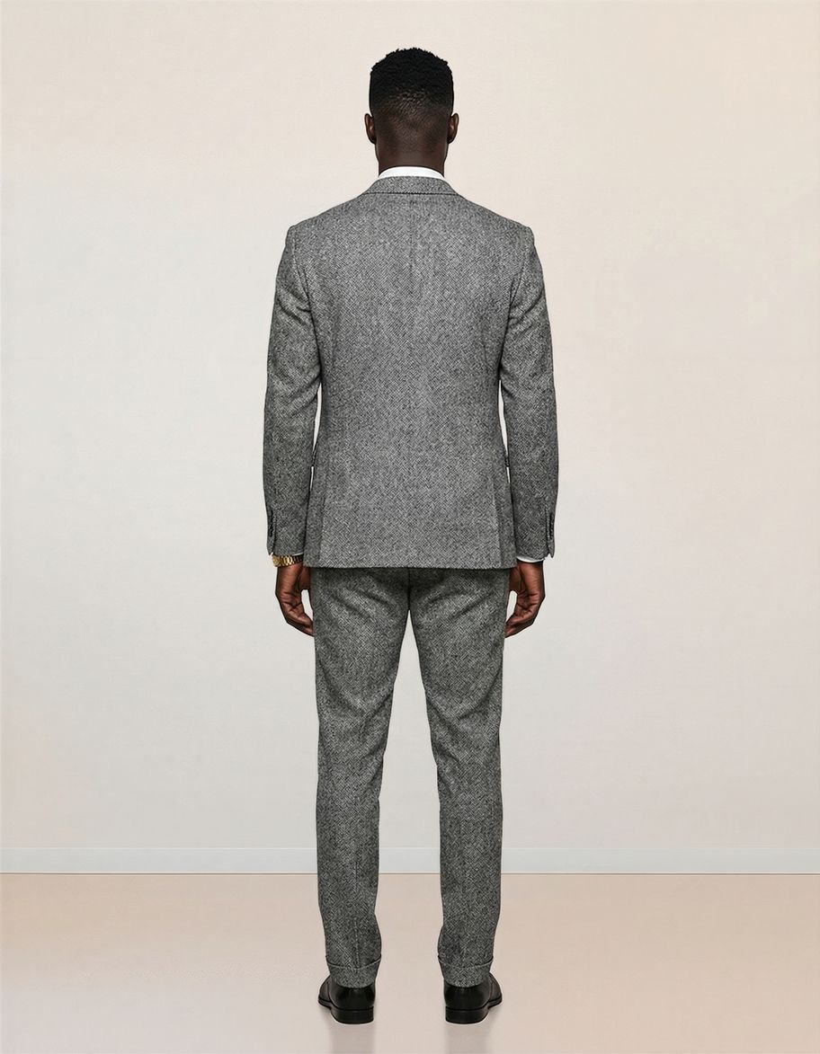 Herringbone Single-breasted Slim Sui