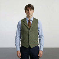 Suits plaid tweed gilet