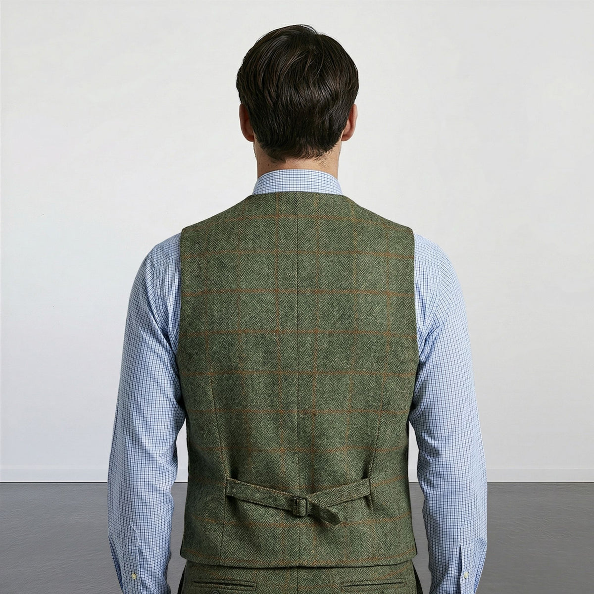 Suits plaid tweed gilet
