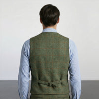 Suits plaid tweed gilet