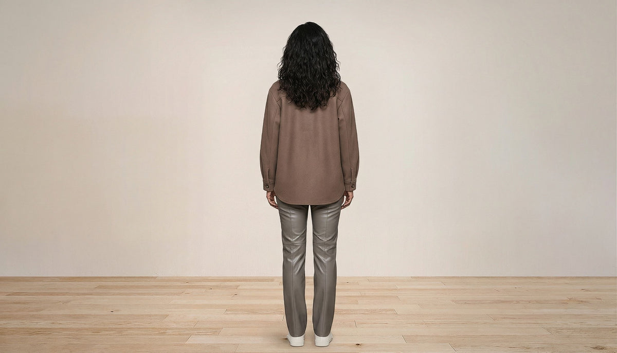 Solid-color Lapel Wool Coat