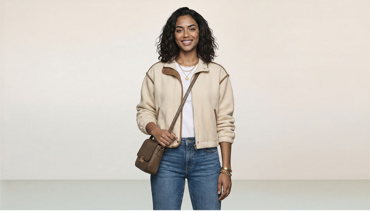 Contrast-Trim Cardigan Jacket