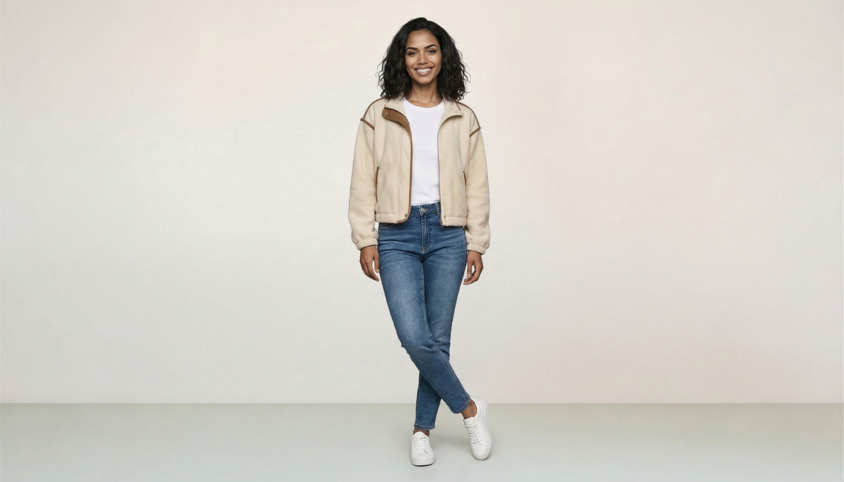 Contrast-Trim Cardigan Jacket