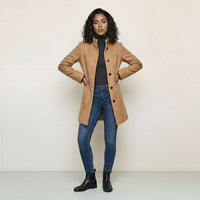 Stand Collar Woolen Coat - Casual Button Outwear