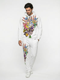 Men Comfort Polyester Loose Print Hoodie