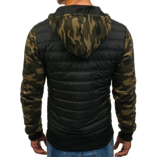 Warm hooded camouflage cotton jacket