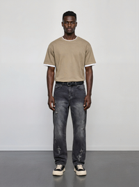 Zipper Loose Denim Trousers