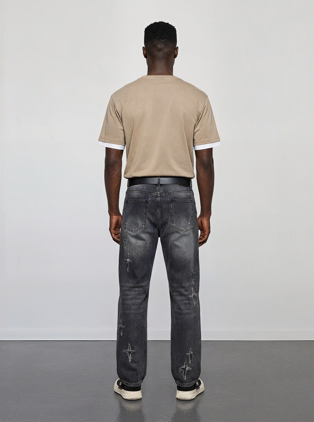 Zipper Loose Denim Trousers