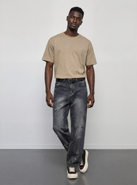 Zipper Loose Denim Trousers