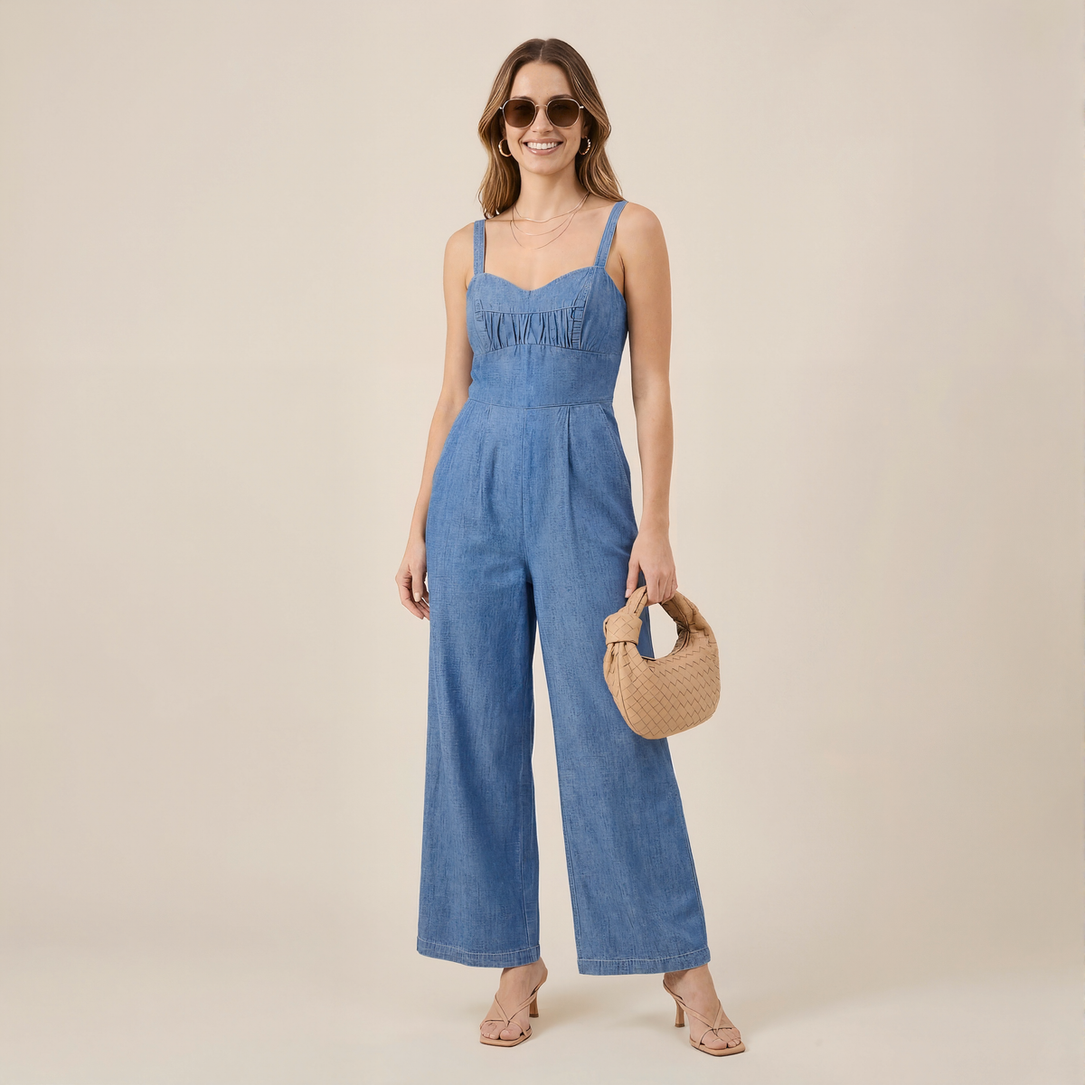 Solid-color Casual Workwear Jumpsuit