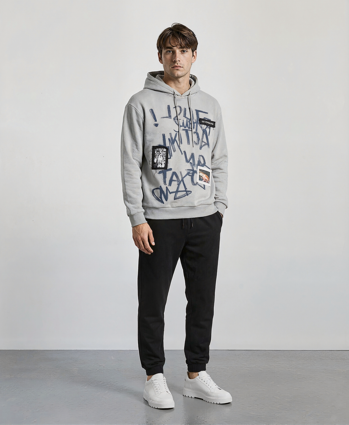 Men's Oversized Graffiti Streetwear Hoodie