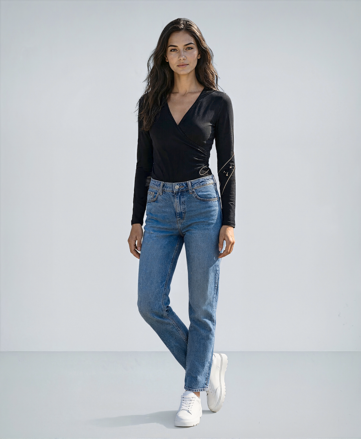 Deep V Waist-controlled Bottoming T-shirt