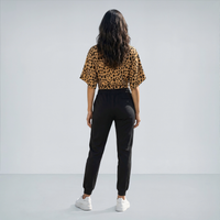 V Neck - Leopard Print Blouse