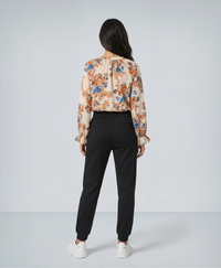 Floral Print V Neck Long Sleeve Shirts