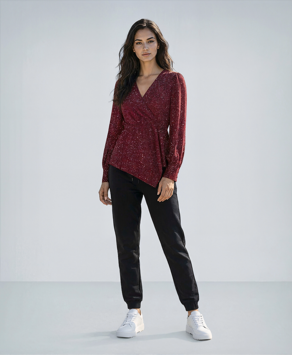 Sparkly Tops Shiny Long Sleeve