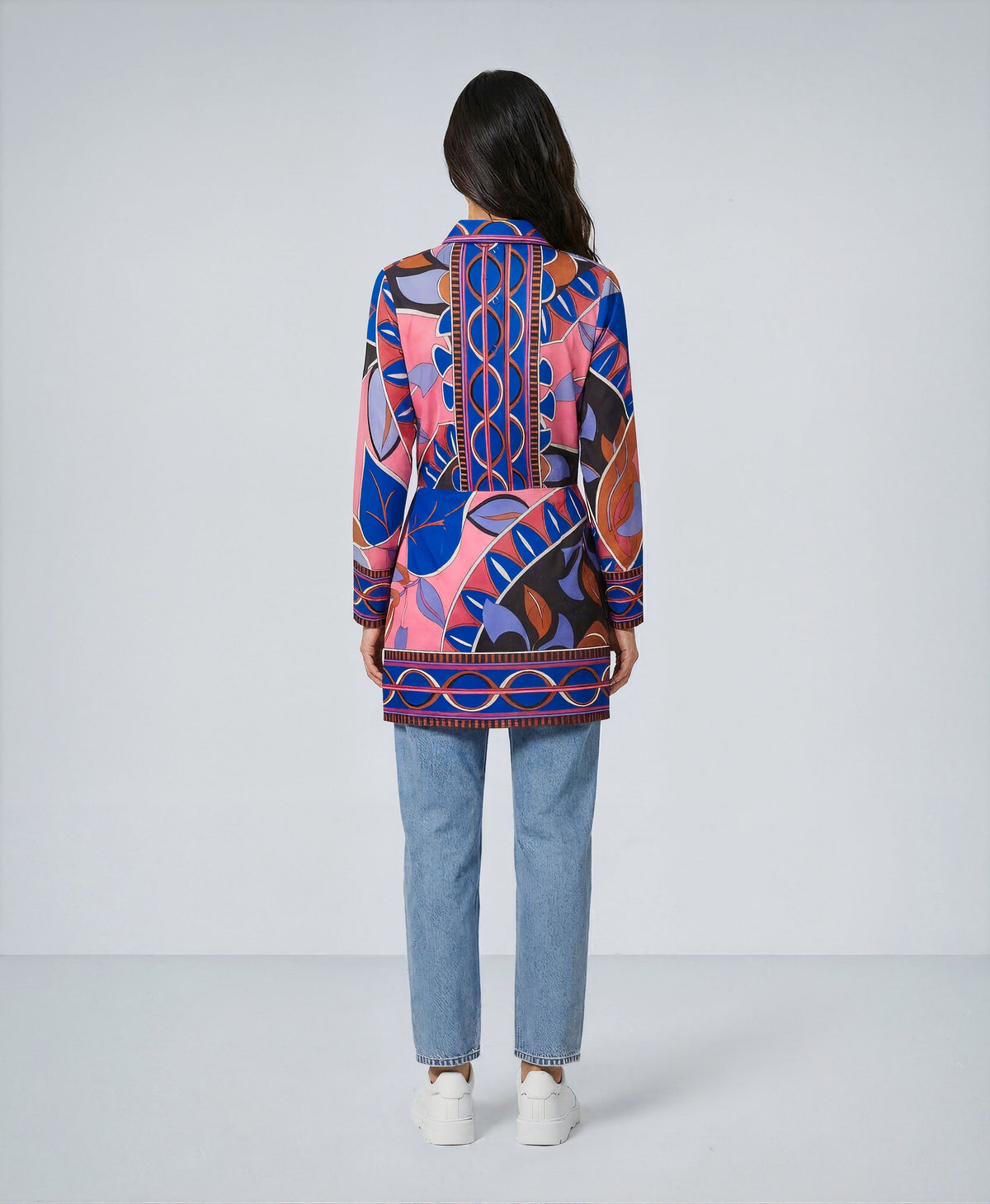 Three-piece Printed Drape Shirt Shorts And Skirts