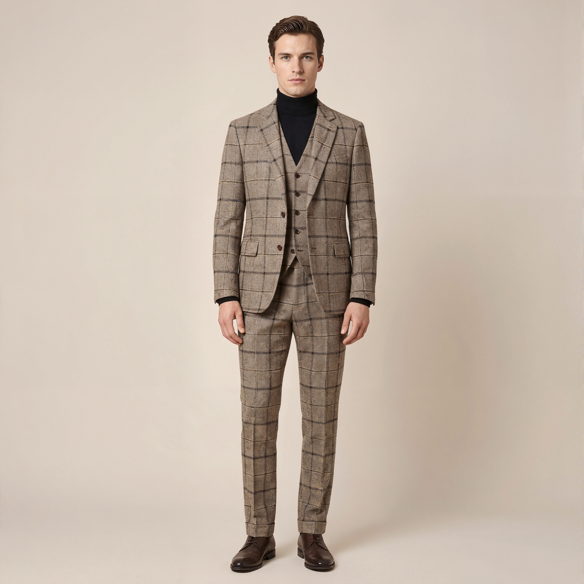Thick Slim Fit Plaid Suits