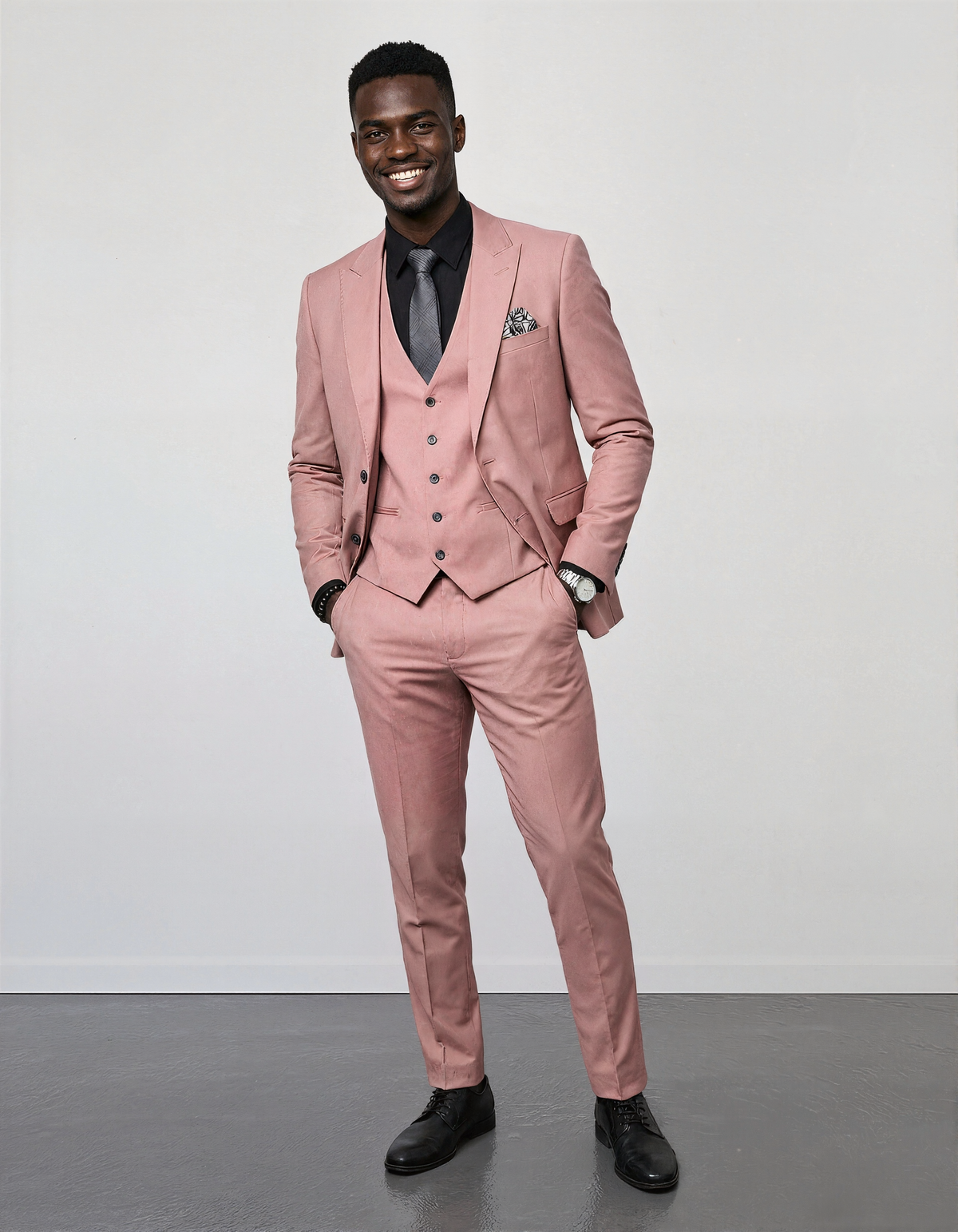 Business Formal Striped Three-piece Suit